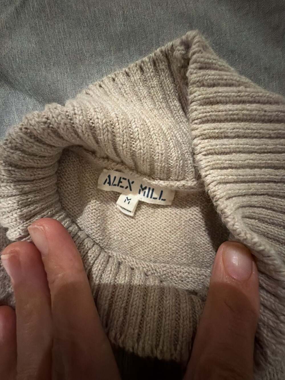 Alex Mill Tan Ribbed Mock Neck Knit Sweater Vest Size M